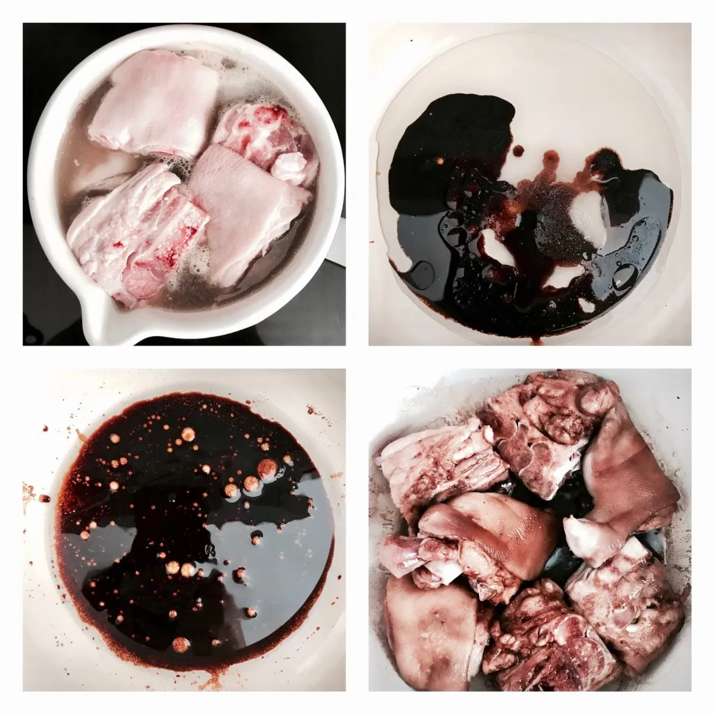 Détail du pied de cochon braisé