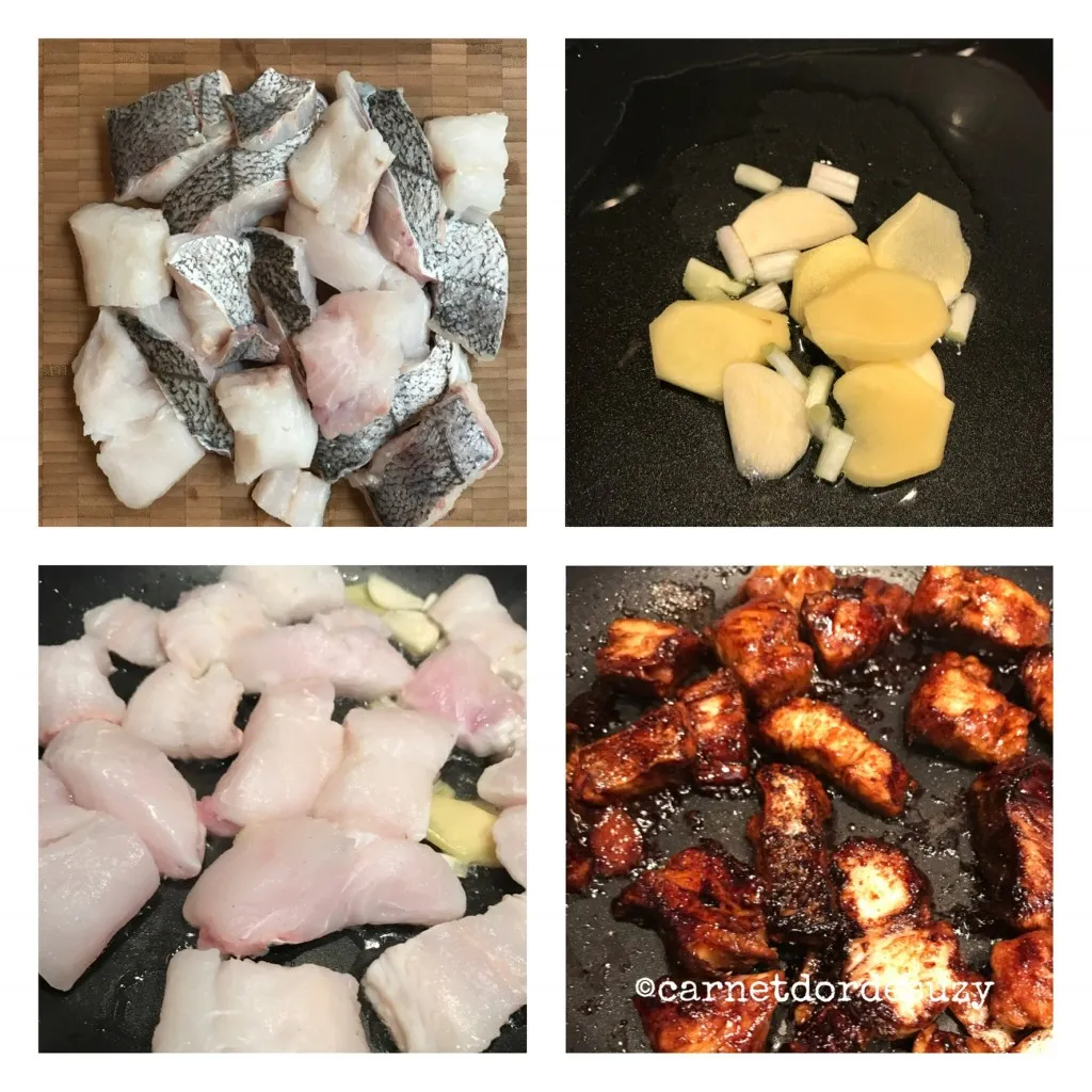 Poisson braisé nappé de sauce