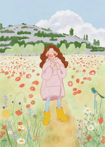 Poster Petites bottes jaunes en Italie du Sud