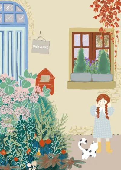 Poster Petites bottes jaunes à La perrière