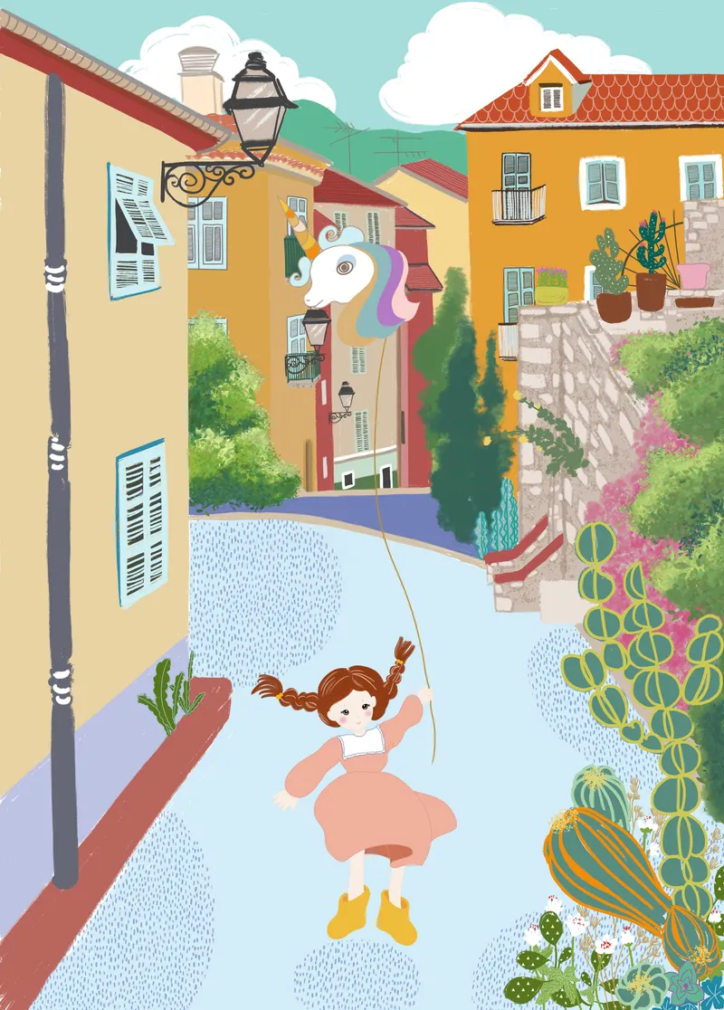 Poster "petites bottes jaunes à Nice"