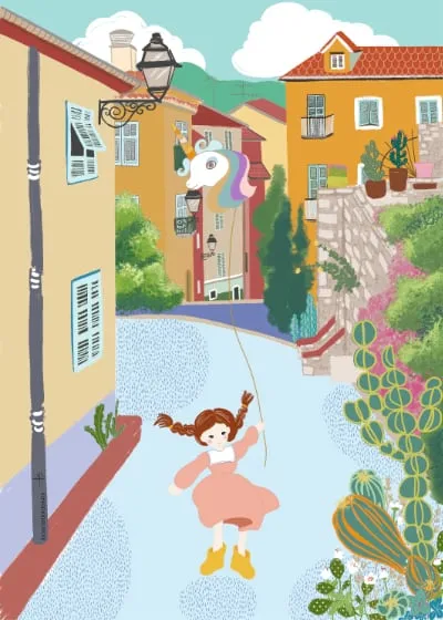 Poster Petites bottes jaunes à Nice