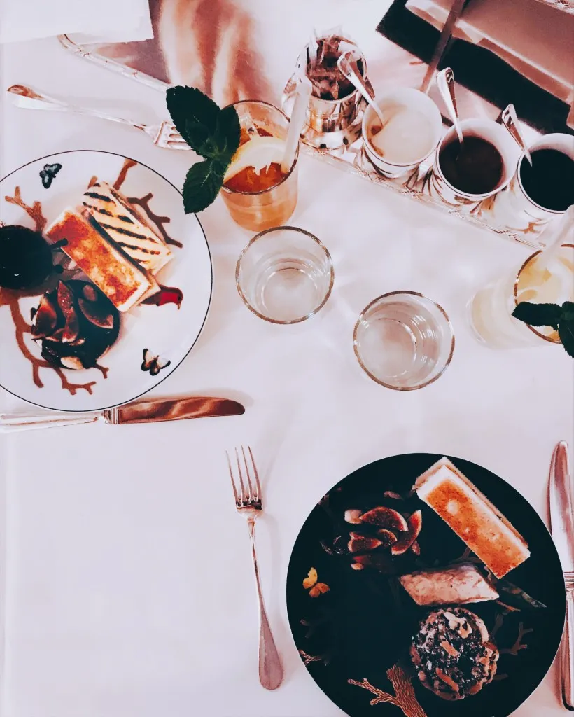 Decorated tea room interior