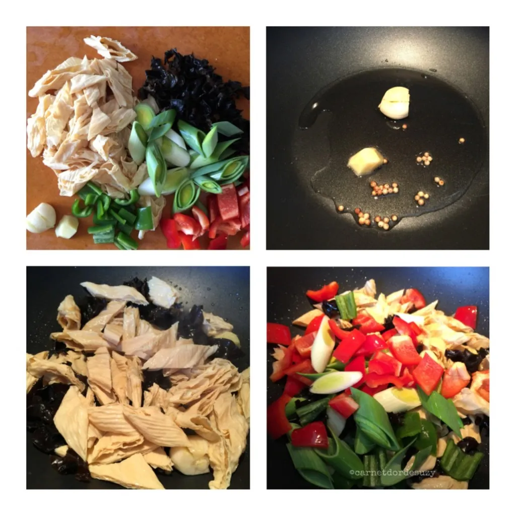 Étapes de préparation du tofu séché